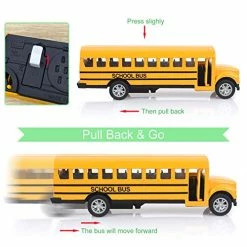 Buy ⌛ School Bus Toy For Toddlers - 5 Inch 2 Set Die-cast Play Vehicles Pull Back Car Yellow School Bus Toys Gift For Kids With Lights Sounds And Openable Doors 🛒 -Vehicles Online Shop 51mOuQma0UL