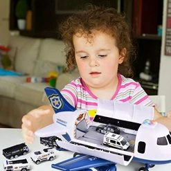 Flash Sale 🛒 Airplane Toys With 6 Police Die-cast Toy Cars And Accessories, Police Airplane Play Vehicle Set For Kids Gifts, Toys For 3,4,5 Year Old Boys 🛒 -Vehicles Online Shop 51mZzgHizGL