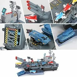 Discount ❤️ Aruemp 33 PCs Aircraft Carrier Playset, 16 Inch Aircraft Carrier Toy With Die-cast Military Vehicles, Jets, Soldier Men And Accessories, Battleship Toys For Boys ✨ -Vehicles Online Shop 51nCqQ3i1EL