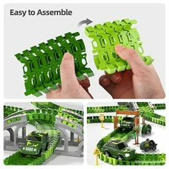 Coupon 🌟 IHaHa Dinosaur Race Track For Toddlers Boys, Race Car Track Dinosaur Toys For 3 4 5 6 Year Old Boys Kids Toddlers 🥳 Birthday Gift, 6 Dino Car, 2 Dino And Flexible Race Track Create A Dinosaur Road 👏 -Vehicles Online Shop 51nJDyLJweL