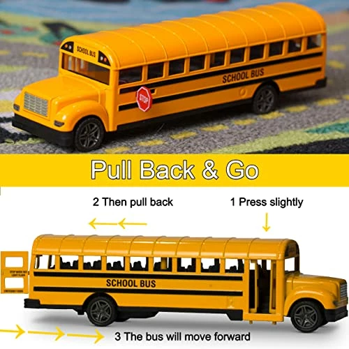 Wholesale ๐ Diecast Yellow School Bus Toy For Kids - 8.5 Inch Pull Back Car With Cool Opening Doors And Rubber Tires - Durable Diecast Metal - Best ๐ Birthday For Boys And ๐ง Girls ๐ฅ 4 Wholesale ๐ Diecast Yellow School Bus Toy For Kids - 8.5 Inch Pull Back Car With Cool Opening Doors And Rubber Tires - Durable Diecast Metal - Best ๐ Birthday For Boys And ๐ง Girls ๐ฅ - Image 2