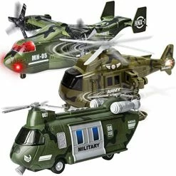 Cheapest 👍 JOYIN 3 PC Friction Powered Military Helicopter Squadron Toy Set With Light And Sound Sirens ❤️