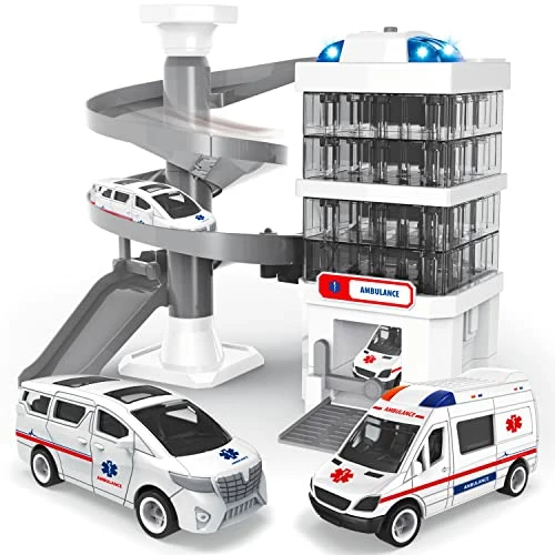 Cheapest βοΈ Car Garage Toy, Car Tracks For Boys With 2 Ambulances And Lights & Sounds, 21 Pcs Kids Toy Car Ramp Rescue Station With Building Instructions, For Toddlers Boys π§ Girls 3+ β 3 Cheapest βοΈ Car Garage Toy, Car Tracks For Boys With 2 Ambulances And Lights & Sounds, 21 Pcs Kids Toy Car Ramp Rescue Station With Building Instructions, For Toddlers Boys π§ Girls 3+ β
