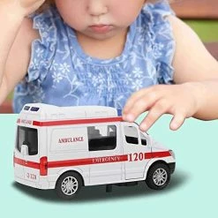 Budget ⌛ Mini Ambulance Toy Hospital Ambulance Toy 1:32 Stimulation Alloy Ambulance Car Sound And Light Model Toy Vehicle(Red) 🔔 -Vehicles Online Shop 51pxeICDmbL