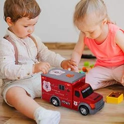 Outlet 🎁 Motorized Ambulance Toy Truck For Kids With Light & Siren, Heavy Duty Plastic Electric Rescue Vehicle Toy For Kids & Toddlers 😉 -Vehicles Online Shop 51q4KivGWGL