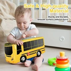 Budget 🔥 I-Tech School Bus Toy With Sound Light For Kids, Simulation Steering Wheel Gear Driving Yellow School Bus Education Knowledge Gift For Preschool Toddler Boys 👧 Girls Age 3-8 ✨ -Vehicles Online Shop 51qYGZ9I1fL