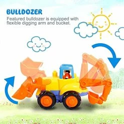 Buy 🎉 4 Pack Friction Powered Cars Set, Educational Vehicles Toy Gifts for Kids Toddler Baby 1 2 3 Year Old, Push and Go Bulldozer Tractor Dumper Cement Mixer Engineering Trucks Toys for Boys Girls Birthday Styl-02 🔥 -Vehicles Online Shop 51qh60tjraL