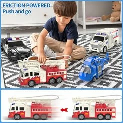 Flash Sale ⭐ 4 Pack Emergency Rescue Vehicles Toys Playsets For Kids, Rescue Helicopter, Police Car, Fire Truck, Ambulance Friction Powered Toys For Toddlers, Toys Gift For Age 3-12 Boys 👧 Girls 💯 -Vehicles Online Shop 51qwHR0tCCL