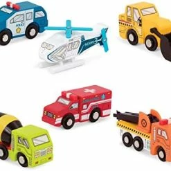 Flash Sale 🧨 Wooden Vehicles – Miniature Wooden Toys, Including Toy Cars, Toy Trucks, Toy Helicopter & Ambulance, For Kids Age 3-Year-Old & Up (6-Pcs) 🎉 -Vehicles Online Shop 51qzdeAoOcL. AC