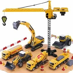 Hot Sale ⌛ Construction Site Vehicles Toy Set, Kids Engineering Playset, Tractor, Digger, Crane, Dump Trucks, Excavator, Cement, Steamroller, 🥳 Birthday Gift For 3 4 5 Year Old Toddlers Boys Child ✨ -Vehicles Online Shop 51sLwJDnfPL. AC
