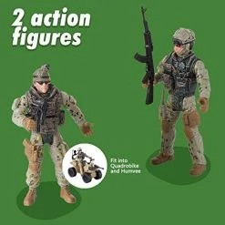 Best Pirce 😀 Military Army Toys, Action Soldier Figures And Vehicles Set - Army Helicopter Toy, Truck, Quadbike - Lights And Sounds - Friction Powered Army Truck ❤️ -Vehicles Online Shop 51sOoCvKq7L