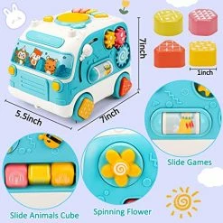 Best Sale ✔️ Baby Musical Bus Toys, Busy Crawling Learning Cube Baby Toys 6 9 12 18 Months Car Toys With Light & Music Toddler 1-3 Infants Toys Development Educational Sensory Boy Girl For 1 2 3 Year Old Toy Gift 🤩 -Vehicles Online Shop 51sQ71K0qyL