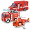 Hot Sale 🎁 JOYIN 3 In 1 Fire Truck Toys, Friction Powered Play Fire Rescue Car Set With Light And Sound, Including Fire Rescue Truck, Helicopter Toy, Play Ambulance, Kids Toddler Boys 👧 Girls 🎂 Birthday Easter Gifts 😀 -Vehicles Online Shop 51tA8P6fu1L