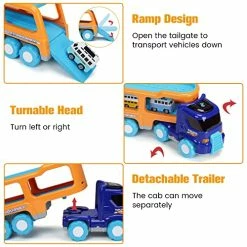 Wholesale 💯 14PCS Toy Trucks Car For 2 3 4 5 Year Old Toddlers Boys 👧 Girls, Transport Car Carrier Truck Pull Back Vehicles Toys, Car Trucks Toys With Light, Music & Play Mat, ❄ Christmas 🎂 Birthday Gifts For Kids 🎁 -Vehicles Online Shop 51tVz2qpagL