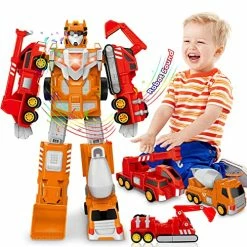 Budget 🥰 Kids Toys Car Transform Toy: Toys For 5 Year Old Boys | Robot Toys For 3 4 5 6 7 Year Old Boys 👧 Girls | 5 In 1 STEM Building Toys For Kids Age 4-8 | Construction Trucks Toddler Toys 🎂 Birthday Boy Gifts ✨
