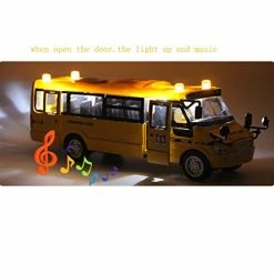 Promo 🥰 9" Yellow Pull Back School Bus Alloy Diecast Toy Vehicles With Lights Sounds And Openable Doors 👍 -Vehicles Online Shop 51u8DoKt5vL
