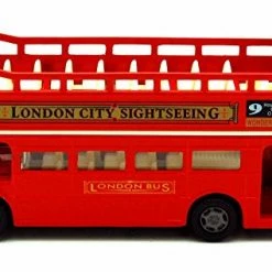 Promo 🛒 London Double Decker Bus Open Top, Red - Motormax 76008 - 4.75" Diecast Model Toy Car 🛒