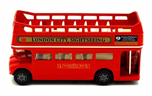 Promo π London Double Decker Bus Open Top, Red - Motormax 76008 - 4.75" Diecast Model Toy Car π 3 Promo π London Double Decker Bus Open Top, Red - Motormax 76008 - 4.75" Diecast Model Toy Car π
