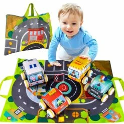 Budget 😉 Pull-Back Vehicle Baby Toys Of Soft Plush Car Set With Play Mat (Storage Bag), For Toddlers Aged 1 2 3 Year Old Gift ❤️