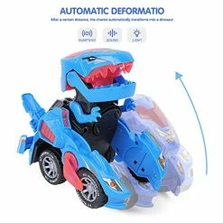 Cheapest 🛒 XILETAO 2 In 1 Transforming Dinosaur LED Car With Light And Music, T Rex Transformer Toys For 3 4 5 Year Old Boys, 🎄 Christmas 🎂 Birthday Gifts For Kids 3-5-7 (Blue) ✔️