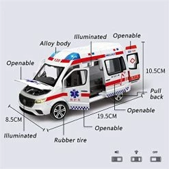 Best Pirce 🎉 Simulation Alloy Die Cast Mini Car Model Toy Cars 1:24 For Ambulance Police Special Car Alloy Model Pull Back Sound Light Metal Toys Car ( Color : Ambulance ) 😀