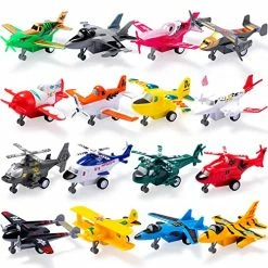 Budget ⌛ JOYIN 16 Pcs Pull Back Airplane Toys, Boys Plane Playset, Aircraft Including Helicopter Toys, Jet Toys, Fighter Jet Toys, Bomber Toys, Biplane Toy, Gifts For Toddler Kids 2-8 Years Old 👍