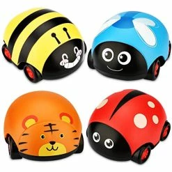 Best deal ✨ Animals Toys Cars Friction Powered Vehicle Play Push And Go Back And Forth Car Toys Party Gifts Stocking Fillers For Toddlers Kids Boys 👧 Girls Age 3+ Years Old (4 Packs) ✔️