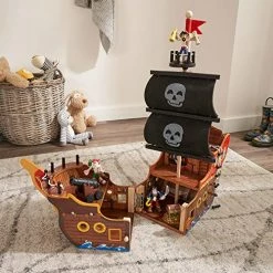 Best reviews of 🌟 Adventure Bound™: Wooden Pirate Ship Play Set With Lights And Sounds, Pirate Figures, 8 Pieces Included, Gift For Ages 3+ ❤️ -Vehicles Online Shop 51xSNPfV9uL