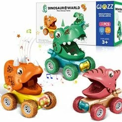 Buy 🔥 Dinosaur Toys For 2-5 Year Old Boys, Flashing Lights And Dino Roar Music Toys For 3 Year Old Boy, 3pcs Dinosaurs Pull Back Cars, Monster Trucks 🎄 Christmas 🎂 Birthday Gifts For Kids Age 2,4,5 - Colorful Multicolored ✨ -Vehicles Online Shop 51xnb28LByL. AC