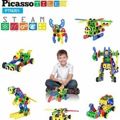 Best Sale 😀 STEM Learning Toys 250 Piece Building Block Kids Construction Engineering Kit Toy Blocks Children Early Education Playset W/ Free IdeaBook, Power Drill, Clickable Ratchet, Age 3+ PTN250 👏 -Vehicles Online Shop 51yVFmwWmhL. AC