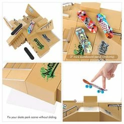 Outlet 🔔 Bigger Skate Park Kit 18 Pcs Finger Skateboard Deck Ramp Set Finger Skatepark 6 Pieces & Mini Finger Toys Kit Handboards Scooter Skates Bike Caster Board Accessories Fingerboard Park Gift 🛒 -Vehicles Online Shop 51ym31yMZrL