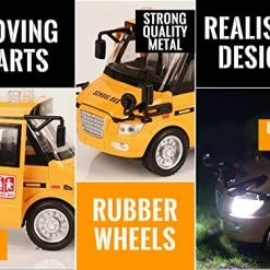 Promo 👍 School Bus Toys For Toddlers, 9'' Pull Back Yellow Toy Bus Diecast Cars With Sounds, Lights And Open Doors, 🥳 Birthday For Boys, 👧 Girls, Kids 🛒 -Vehicles Online Shop 51zDbV42CML