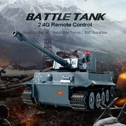 Outlet 🧨 RC Tank Military Truck Vehicles RC Car 2.4Ghz Radio Controlled Military Battle Tank Toy 270°Rotational Realistic Sounds Great Gift For Kids Boys (Blue) ⌛ -Vehicles Online Shop 51ztgWvFv3L