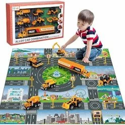 Flash Sale ⭐ Diecast Racing Cars Toy Set W/ Activity Play Mat, Truck Carrier, Alloy Metal Race Model Car & Assorted Vehicle Play Set For Kids, Boys & 👧 Girls 😉 -Vehicles Online Shop 611YjqJnd3L. AC