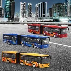Best Pirce 😀 City Bus Toy For Kids, Die Cast Alloy Pull Back Vehicles, Metro Articulated Electric Bus With Sounds And Lights, Model Cars Toys Educational Gift For Kids Boys 👧 Girls Ages 3+ Blu 👏 -Vehicles Online Shop 612dCU05tML