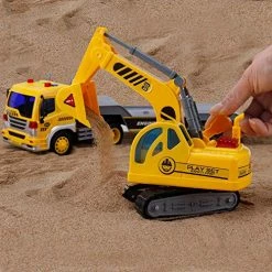 Top 10 🛒 Flatbed Truck W/ Excavator Tractor - Push And Go Realistic Friction Construction Toy For Kids With Lights And Sound 🧨 -Vehicles Online Shop 616zhDfqSOL