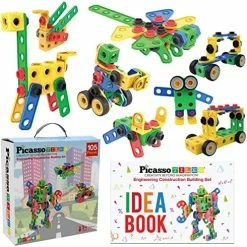 Best Sale 😀 STEM Learning Toys 250 Piece Building Block Kids Construction Engineering Kit Toy Blocks Children Early Education Playset W/ Free IdeaBook, Power Drill, Clickable Ratchet, Age 3+ PTN250 👏 -Vehicles Online Shop 61Il3pjKVNL. AC