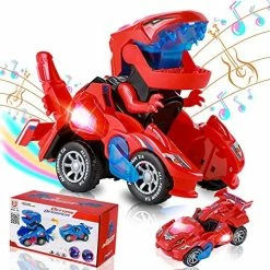 Deals 🤩 Transforming Dinosaur Car Toys, Transforming Dinosaur LED Car With Light And Music, 2 In 1 Automatic Dinosaur Transform Car Toy, Dinosaur Transformer Toy For Kids (Blue) Blue-1 🥰 -Vehicles Online Shop 61LFMoTRwGL. AC