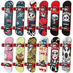 Best Pirce 😍 Finger Skateboards For Kids Set Of 12, HOMETALL Mini Skateboard Fingerboards 12 Pieces Finger Toys Pack, Gifts For Kids Children Finger Skater 😀