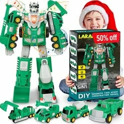 Discount ⌛ Toys For 3 4 5 6 7 8 Year Old Boys - Transform Robot Kids Toys Cars | STEM Building Toddler Toys For Kids Ages 4-8 | 5 In 1 Construction Toys 🎅 Christmas 🎂 Birthday Gifts For Boy 👧 Girls Kids 🌟