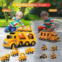 Buy 🧨 Kids Toys Car For Boys: Boy Toy Trucks For 1 2 3 4 5 6 Year Old Boys 👧 Girls | Toddler Toys 5 In 1 Carrier Vehicle Construction Toys For Kids Age 1-2 2-4 3-5 | 🥳 Birthday Party Boy Gifts For Kids 👏
