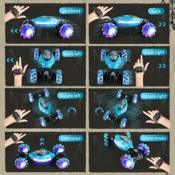 Flash Sale 🎉 2023 New Gesture Sensing Twist Car, Gesture Sensing RC Stunt Car With Light & Music, 4WD 2.4GHZ Hand ⌚ Watch Remote Control Car, 360° Flips Drift Off Road Stunt Car For Boys 👧 Girls Gift (Blue) 👏 -Vehicles Online Shop 61ed30tIzvL