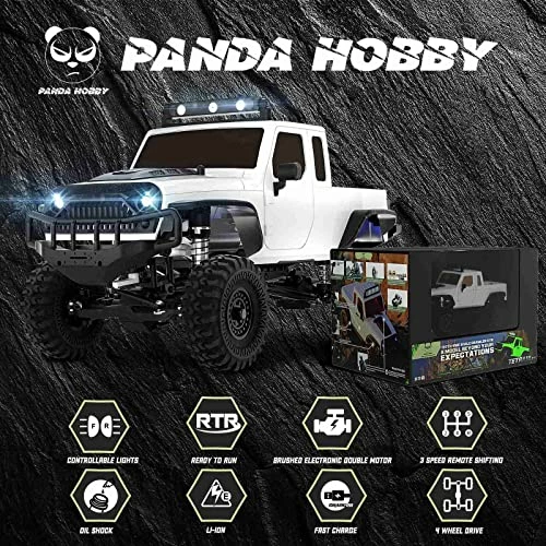 Cheap π RC Rock Crawler 4x4,RC Crawler 1/18 Panda Hobby 4WD Off Road RC Cars,RTR Remote Control Car For Adults,1:18 Scale RC Truck Cruiser Vehicle,Waterproof All Terrains Hobby RC Model Car,Tetra18 X1T,White π 4 Cheap π RC Rock Crawler 4x4,RC Crawler 1/18 Panda Hobby 4WD Off Road RC Cars,RTR Remote Control Car For Adults,1:18 Scale RC Truck Cruiser Vehicle,Waterproof All Terrains Hobby RC Model Car,Tetra18 X1T,White π - Image 2