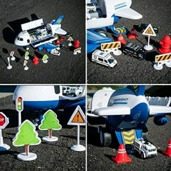 Flash Sale 🛒 Airplane Toys With 6 Police Die-cast Toy Cars And Accessories, Police Airplane Play Vehicle Set For Kids Gifts, Toys For 3,4,5 Year Old Boys 🛒 -Vehicles Online Shop 61ixVDXXnpL