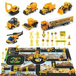 Budget 🔔 Construction Vehicle Toy Set, Little Die Cast Car Toy Forklift, Bulldozer, Excavator, Mixer, Dump Truck Toy For Kids 3 4 5 6 Years Old ⭐